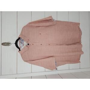 Weatherproof XXL orange with white "weaved in" button up short sleeve shirt